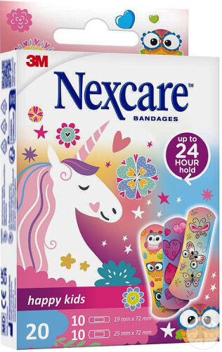 Nexcare 3M Happy Kids Magic Pflaster Einhorn Sortiment 20 Stück