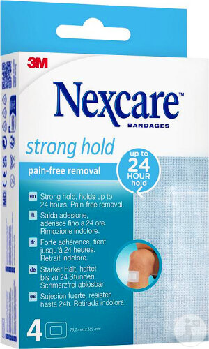 Nexcare 3M Strong Hold Pain-Free Removal Sterile Pflaster 76,2x101mm 4 Stück