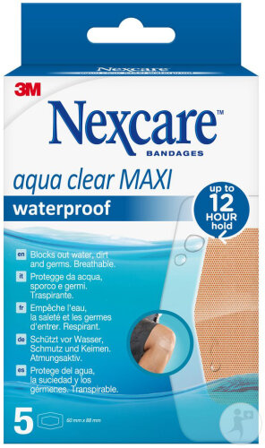 Nexcare Aqua Clear Maxi Wasserdicht 59x88mm 5 Stück
