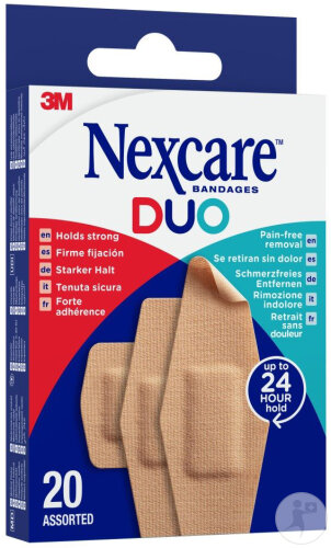 Nexcare Duo Pflaster 3 Größen Sortiment 20 Stück