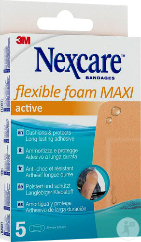 Nexcare 3M Flexible Foam Maxi Active Pflaster 5 Stück