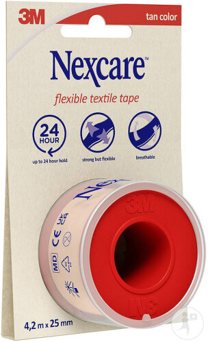 Nexcare Flexibles Textilfixierpflaster 4,2m x 25mm 1 Rolle