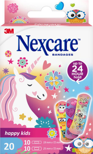 Nexcare Kinderpflaster Happy Kids Magic 2 Größen Sortiment 20 Stück