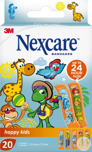Nexcare Kinderpflaster Happy Kids Pflaster 19x72mm 20 Stück