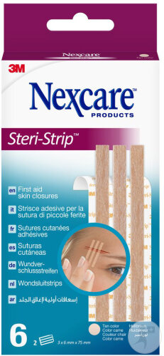 Nexcare Steri-Strip Hautnahtstreifen Beige 6 Stück
