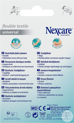 Nexcare Flexible Textile Universal Pflaster Elastischer Schutz 20 Stück-2