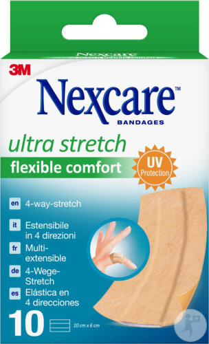 Nexcare Ultra Stretch Comfort Flexible Pflasterstreifen 60x100mm 10 Stück