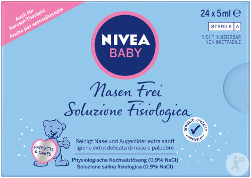 Nivea Baby Nasen Frei Physiologische Kochsalzlösung 0,9% NaCl 24x5ml