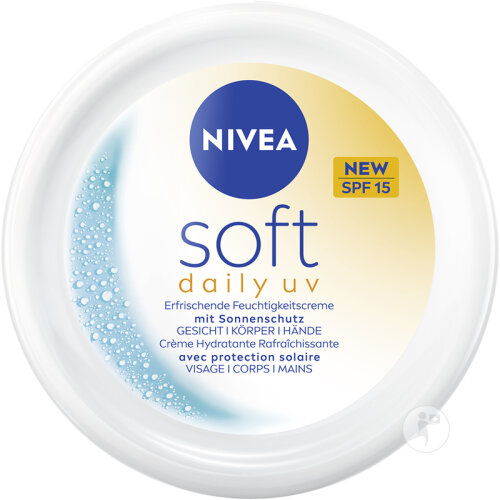 Nivea Soft Gesichtscreme LSF15 Feuchtigkeit Leichte Frische Nicht Fettend Tiegel 200ml