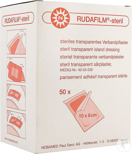 Noba Rudafilm Steriler Transparenter Klebeverband 10x8cm 50 Stück (9280322)