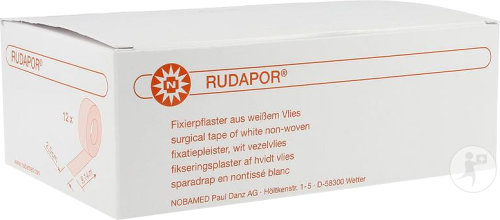 Noba Rudapor Fixierpflaster Aus Weißem Vlies 2,50cm x 9,0m 12 Stück