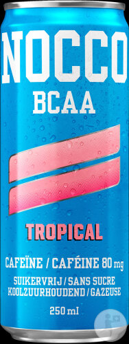 Nocco BCAA Tropical Koffein 180mg Kohlensäurehaltiges Getränk Ohne Zucker 12x250ml
