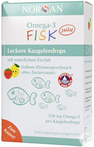Norsan Omega-3 Fisk Jelly Leckere Kaugeleedrops 45 Stück