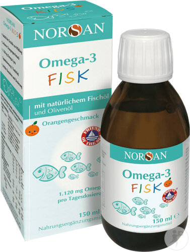 Norsan Omega-3 Fisk Mit Natürlichem Fischöl Und Olivenöl 150ml