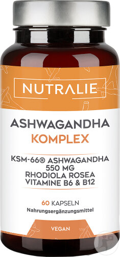 Nutralie Ashwagandha Mit Vitamin B6 Und B12 Und Rhodiola Für Angst 60 Kapseln