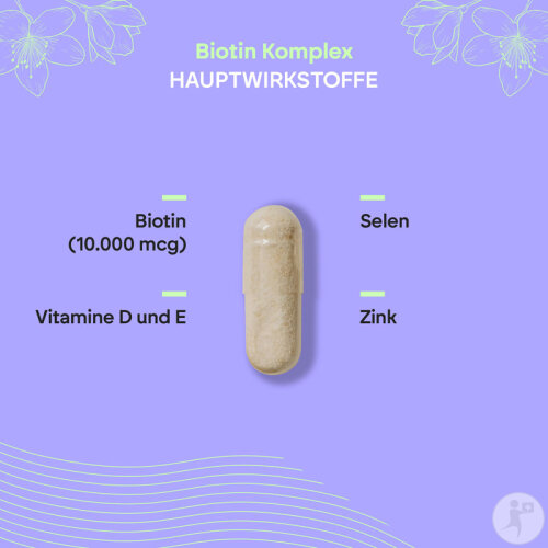 Nutralie Biotin-Komplex mit Vitamin D/E, Selen und Zink für Haare, Haut und Nägel – 120 Kapseln-4