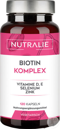 Nutralie Biotin Komplex Mit Vitamin D Und E 10000mcg Haare/Haut/Nägel 120 Kapseln