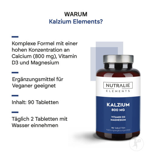 Nutralie Calcium 800mg + D3 + Magnesium 90 Tabletten-3