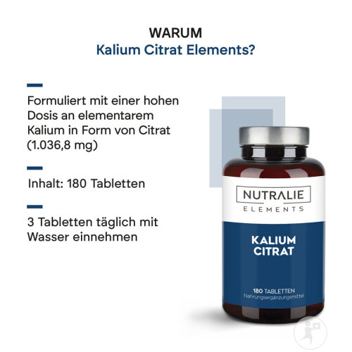 Nutralie Kaliumcitrat 2880mg Für die Muskeln 180 Tabletten-3