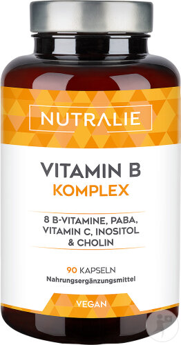 Nutralie Vitamin B Komplex Mit Vitamin C + Cholin + Inositol + PABA 90 Kapseln