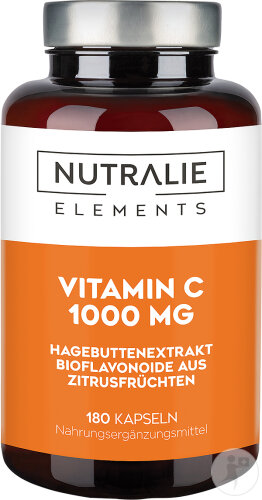 Nutralie Vitamin C 1000mg Mit Hagebutte Müdigkeit Und Immunsystem 180 Kapseln
