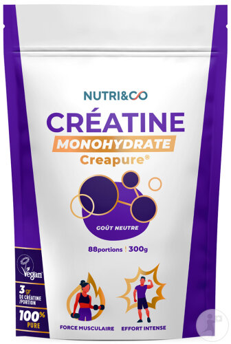 Nutri&Co Kreatin Monohydrat Creapure 100% Rein Neutraler Geschmack Pulver 300g