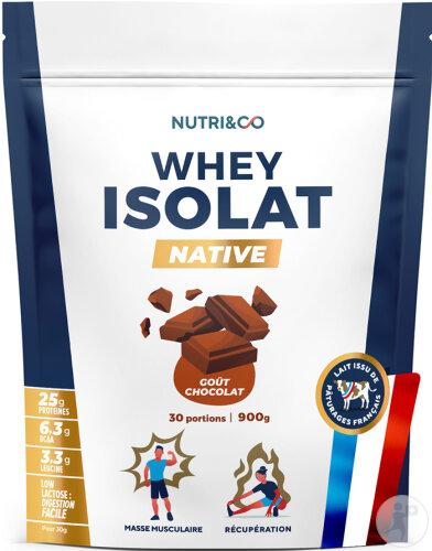 Nutri&Co Protein Whey Isolat Native 94% Als Pulver Geschmack Chocolat 1kg