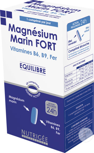 Nutrigee Magnésium Marin Fort 60 Comprimés Bicouches