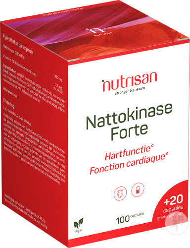 Nutrisan Nattokinase Forte 100mg Herzfunktion 100 + 20 Kapseln