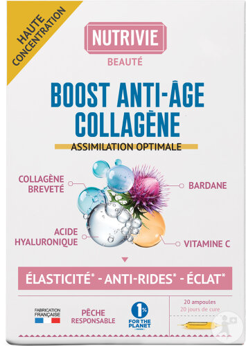 Nutrivie Boost Ampulle Anti-Aging Kollagen Anti-Falten Elastizität 20x10ml
