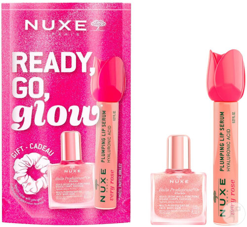 Nuxe Glow Ready Go Glow Set Lippenserum + Huile Prodigieuse Or Florale