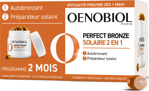 Oenobiol Solaire Perfect Bronze 2In1 Selbstbräuner Und Sonnenvorbereitung 60 Kapseln