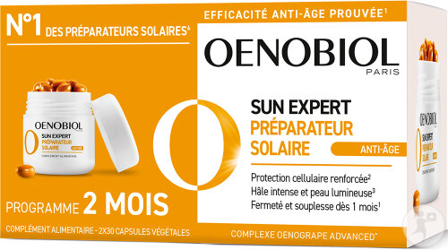 Oenobiol Sun Expert Anti-Aging Sonnenvorbereitung Nahrungsergänzungsmittel 2x30 Kapseln