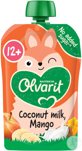 Olvarit Quetschbeutel Baby 12+ Monate Kokosnussmilch Mango 100g