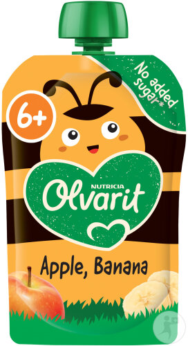 Olvarit Quetschbeutel Baby 6+ Monate Apfel Banane 100g