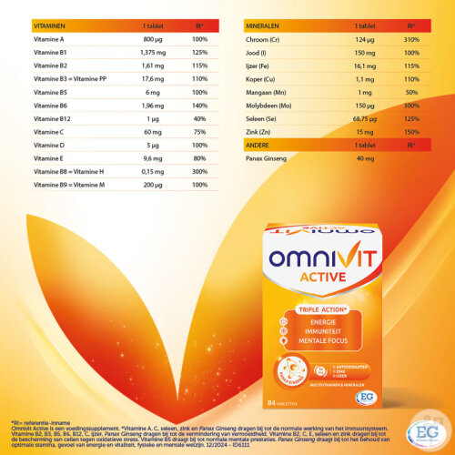 Omnivit Active Multivitamin Für Energie/Immunität/Geistige Konzentration 84 Tabletten-4
