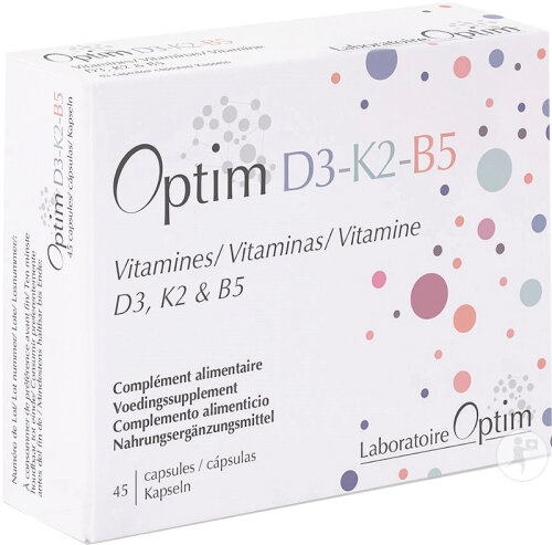 Optim D3-K2-B5 Vitamine D3/K2/B5 Starke Knochen 45 Kapseln