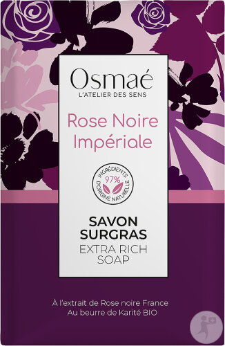 Osmaé Rückfettende Seife Kaiserliche Schwarze Rose Stück 200g