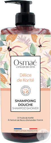 Osmaé Shampoo-Dusche Karité-Genuss Pumpflasche 1l
