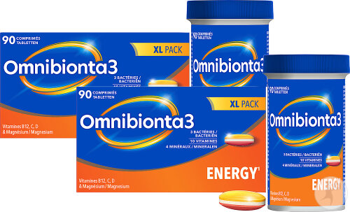 Pack Van 2 Omnibionta3 Energy Multivitamine/Energie 90 Tabletten