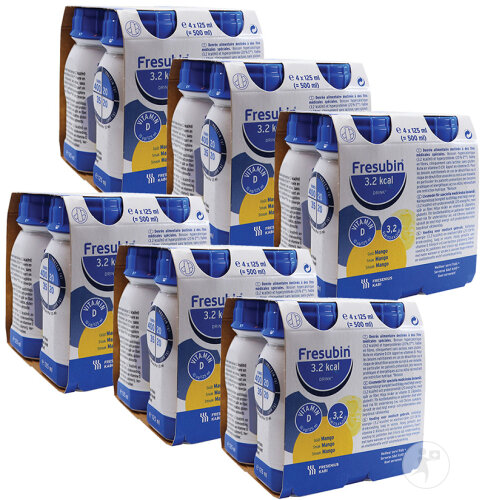 Pack Von 6 Fresubin 3,2 Kcal Drink Mango Flasche 6x4x125ml