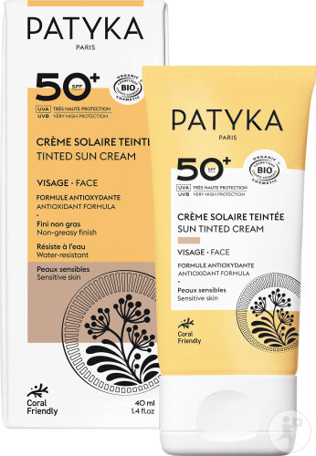 Patyka Getönte Sonnencreme SPF50+ Gesicht Empfindliche Haut Tube 40ml