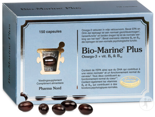 Pharma Nord Bio-Marine Plus Omega-3 + Vitamin B9 & B12 Herz/Augen/Gehirn 150 Kapseln