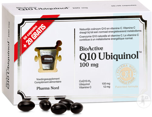 Pharma Nord BioActive Q10 100mg Ubiquinol Energie 60 + 20 Kapseln Gratis