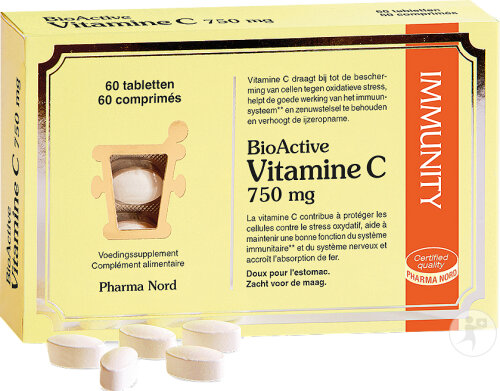 Pharma Nord BioActive Vitamin C 750mg Kollagen + Immunität + Nervensystem 60 Tabletten