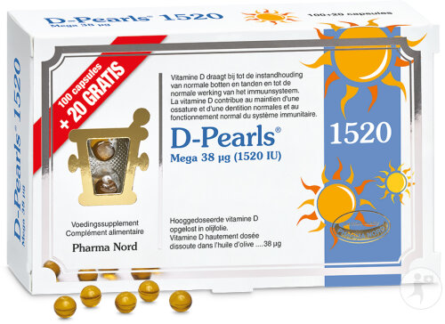 Pharma Nord D-Pearls 1520 Immunität + Knochen & Zähne 100 + 20 Kapseln Gratis