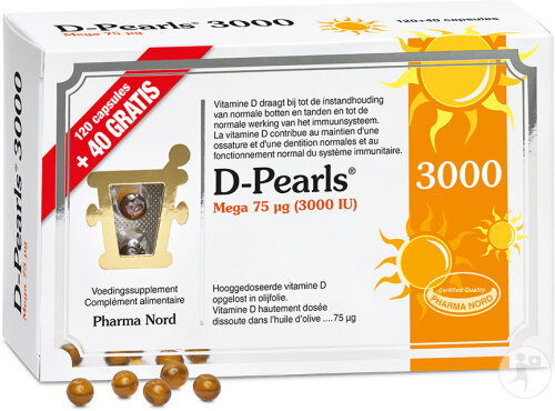 Pharma Nord D-Pearls 3000 Immunität + Knochen & Zähne 120 + 40 Kapseln Gratis