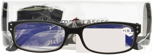 Pharmaglasses Visionblue Pc01 Lesebrille +1,50 Dioptrie Schwarz 1 Stück