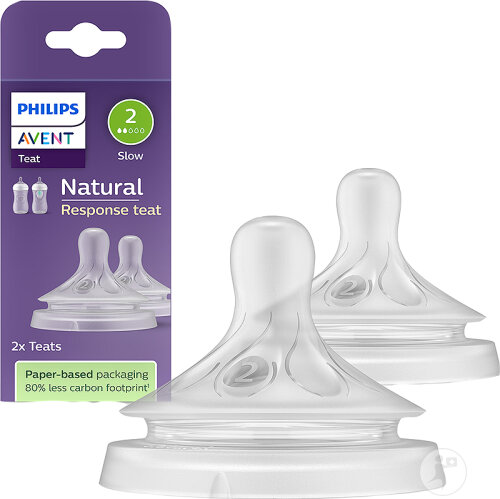 Philips Avent Natural Response Sauger Flow 2 +0 Monate Flussrate 2 (SCY962/02) 2 Stück