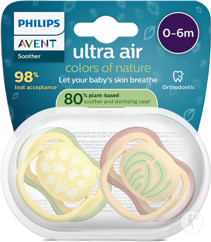 Philips Avent Schnuller +0m Air Beige Motiv 2 Stück